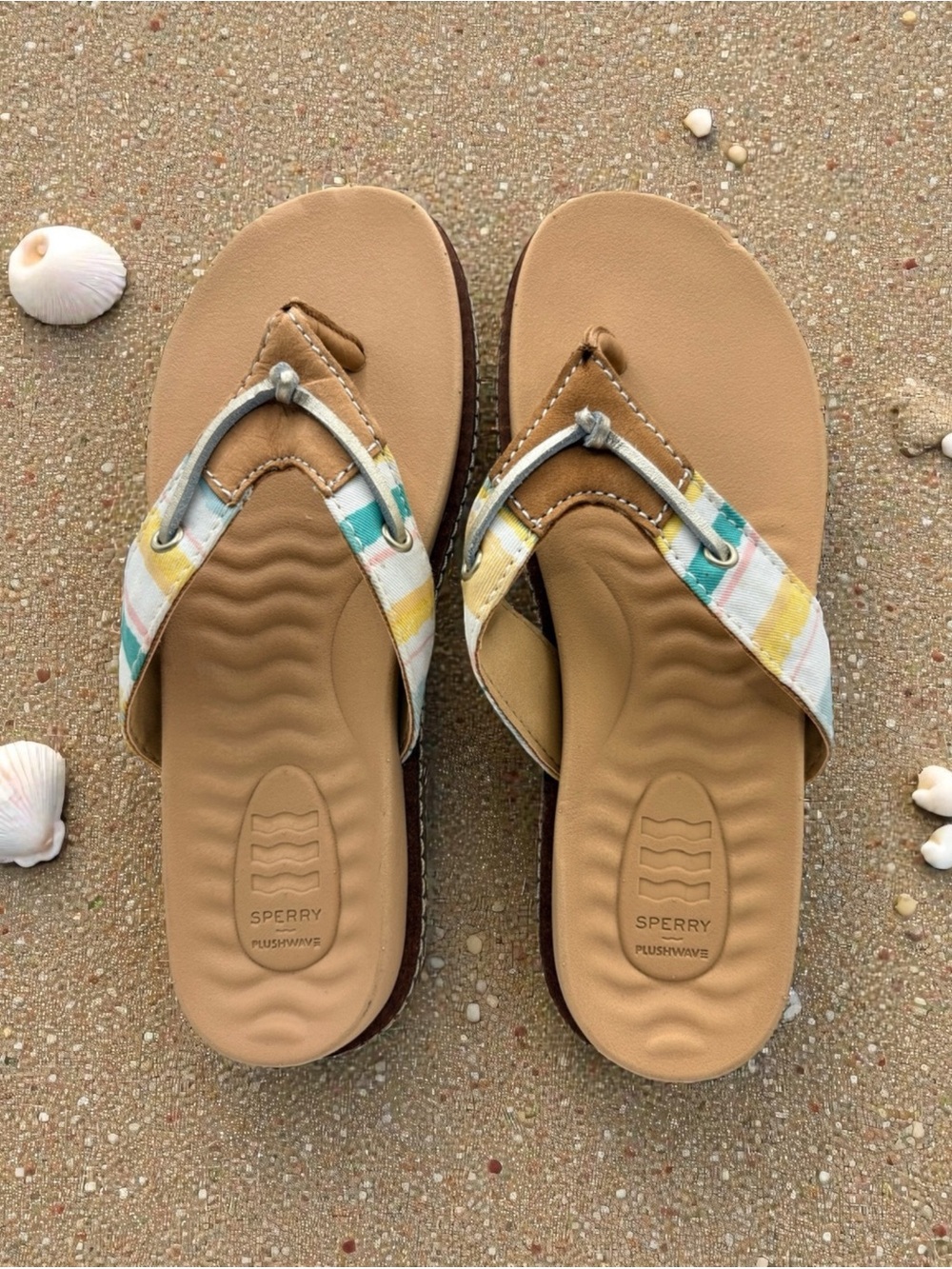 Sperry Waveside Flip Flops Women’s size 5 
EU 35 Costal Stripe Multicolor